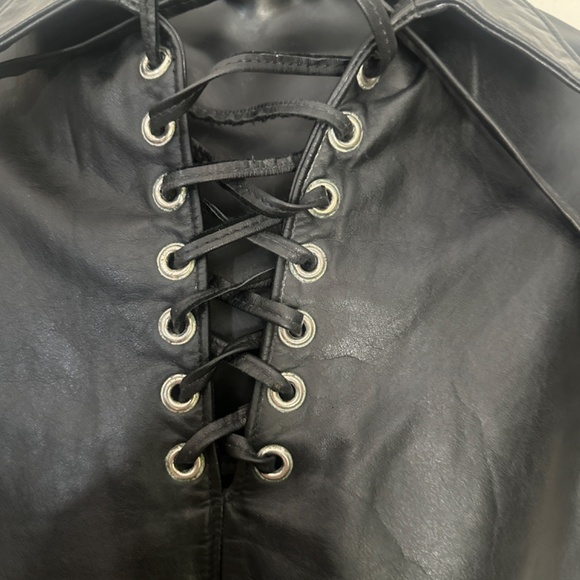 North Bound Leather Lace Up Short Sleeve Shirt Medium Gently worn Side zip - Picture 9 of 13